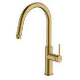 Abey Gareth Ashton Poco Pull Out Kitchen Mixer - Brushed Brass